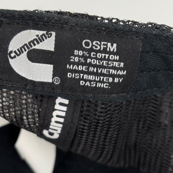 Cummins Turbo Diesel Snapback Trucker Hat One Size Black Mesh Back Baseball Cap - Picture 7 of 8